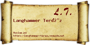 Langhammer Teréz névjegykártya